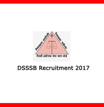 DSSSB Recruitment 2017