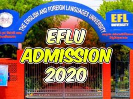 EFLU Admission 2020