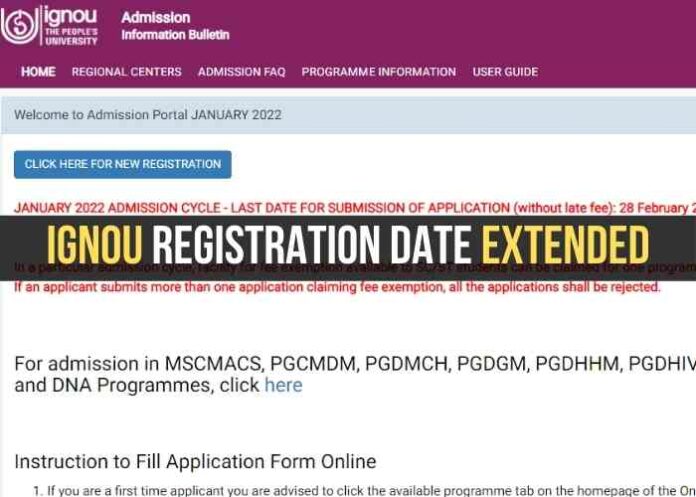 IGNOU Admission 2022 Extended
